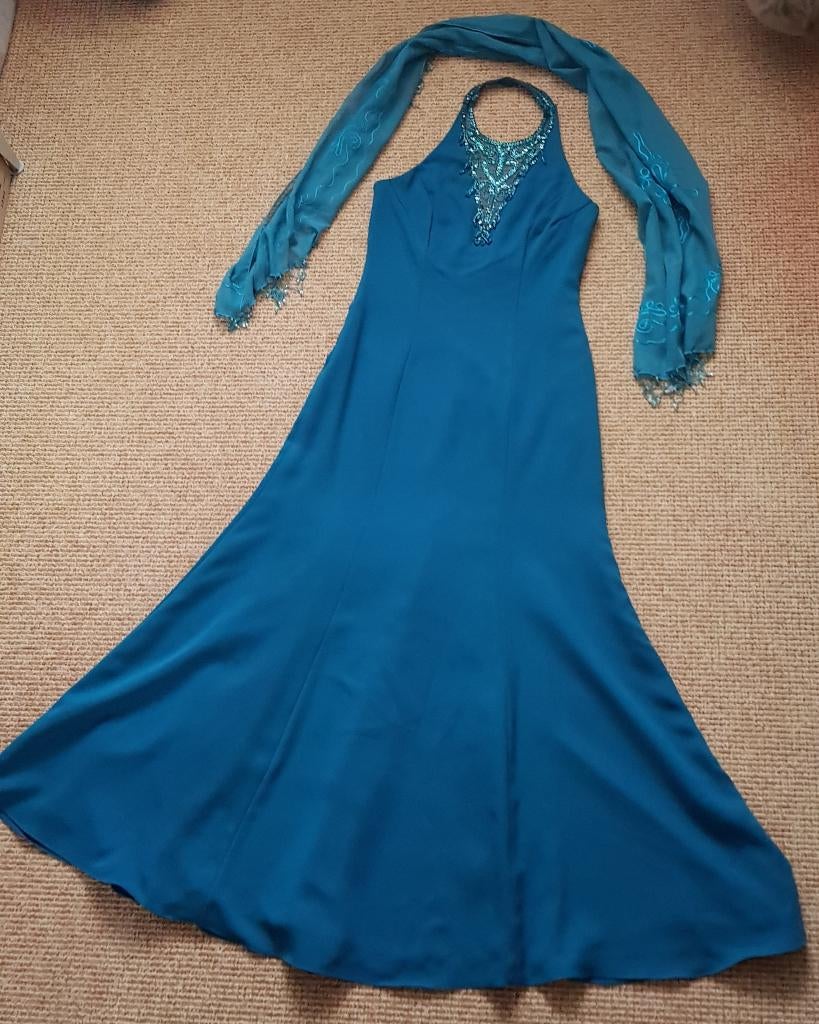 PETROLGROENE GALAJURK in maat 40 te koop, Kleding | Dames, Gelegenheidskleding, Maat 38/40 (M), Galajurk, Overige kleuren, Ophalen of Verzenden