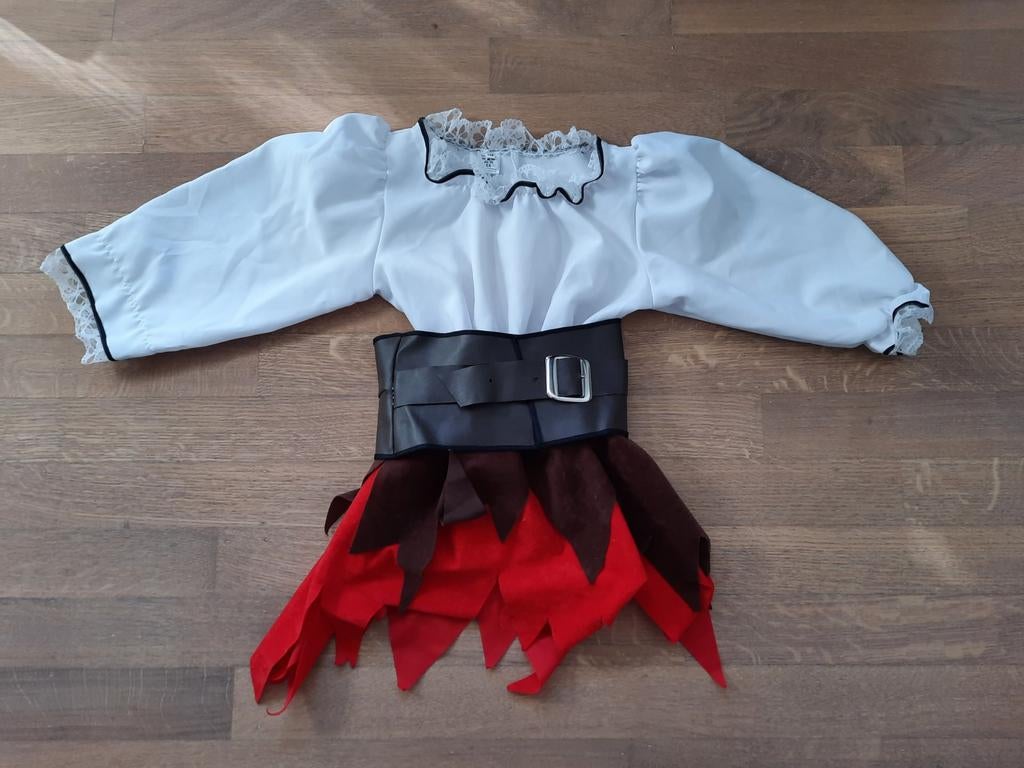 Leuk piratenjurkje maat 128 - Carnaval of verkleden, Ophalen of Verzenden, Zo goed als nieuw, 122 t/m 128, Meisje