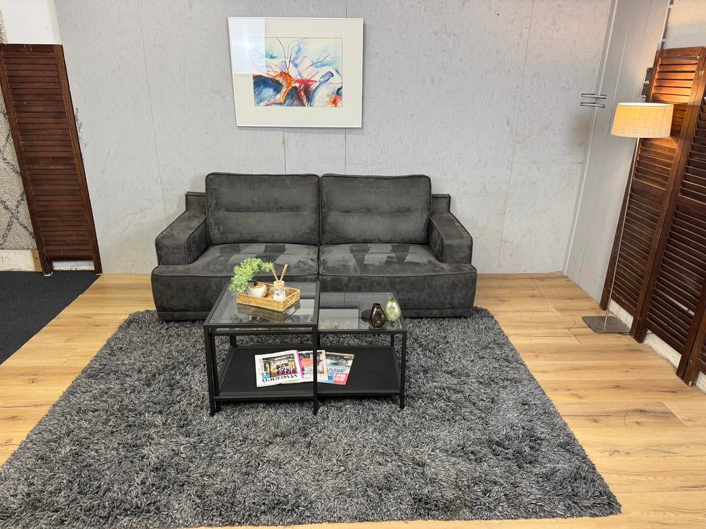 Antraciete Microleren 2-Zits Bank Refurbished-Gratis Bezorgd, Ophalen of Verzenden, Sofa Point, Sofapointnl@gmail.com, Noordkade 68A