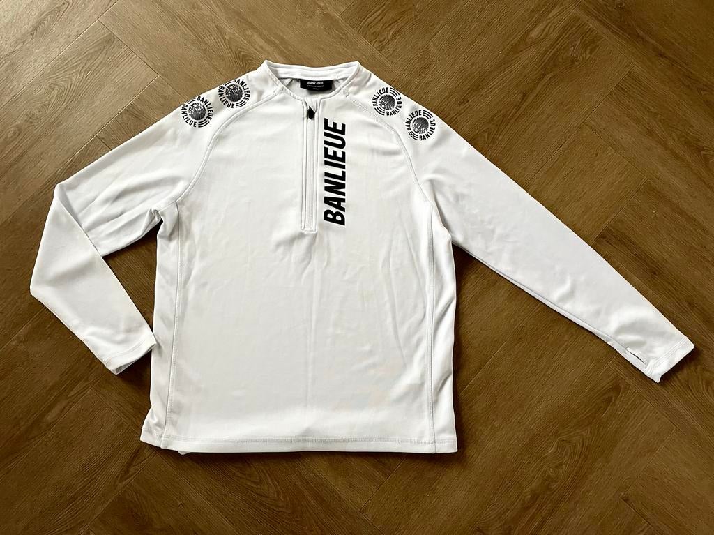 Banlieue Sportshirt - Nieuwstaat maat S, Kleding | Heren, Sportkleding, Zo goed als nieuw, Fitness, Maat 48/50 (M), Wit, Verzenden