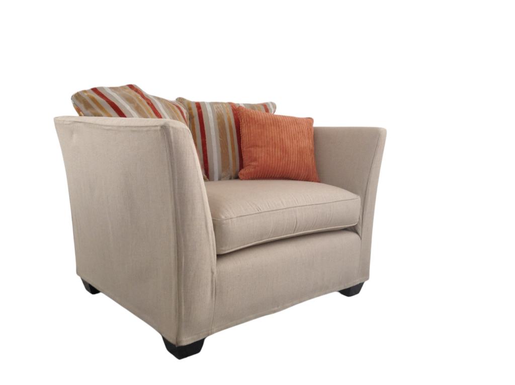 Love Seat-1,5 zits fauteuil 119 cm br. Nieuw!  ecru en kleur, Huis en Inrichting, Fauteuils, Ophalen, Stijlvol, Nieuw, 75 tot 100 cm