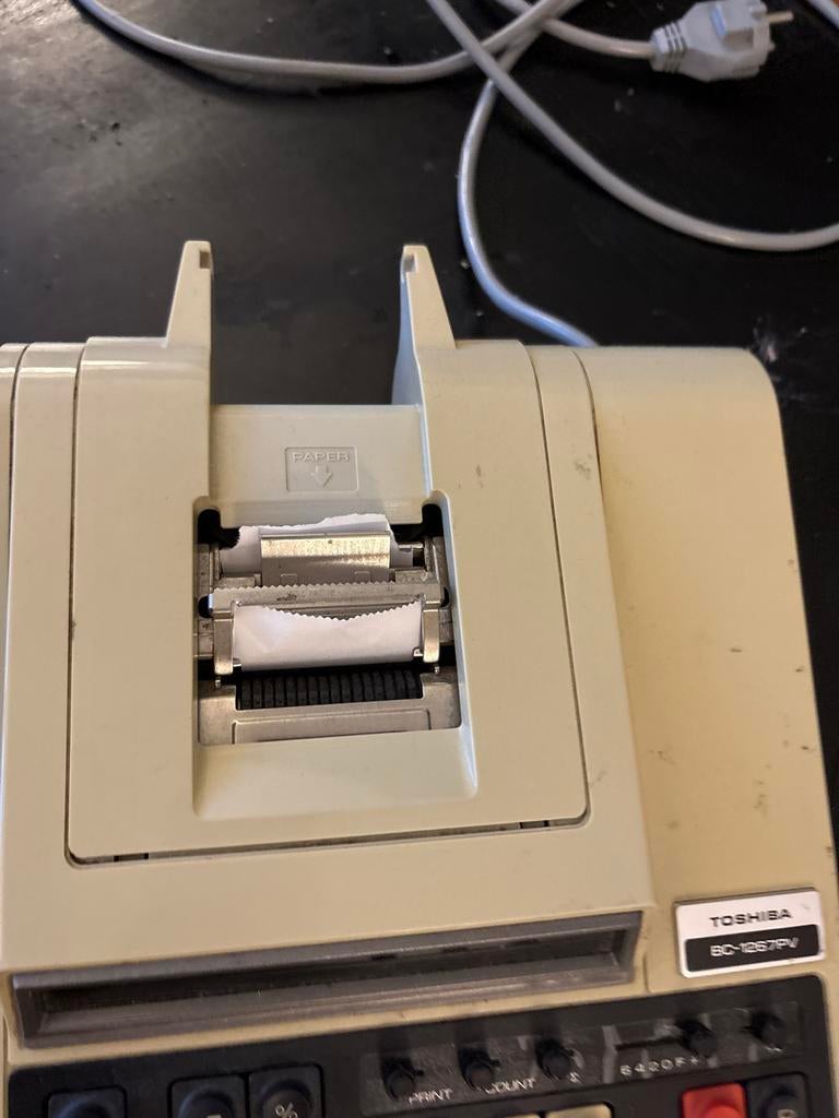 Vintage Toshiba BC-1267PV Rekenmachine met Printer, Computers en Software, Printers, Zwart-en-wit printen, Gebruikt, Printer, Ophalen of Verzenden