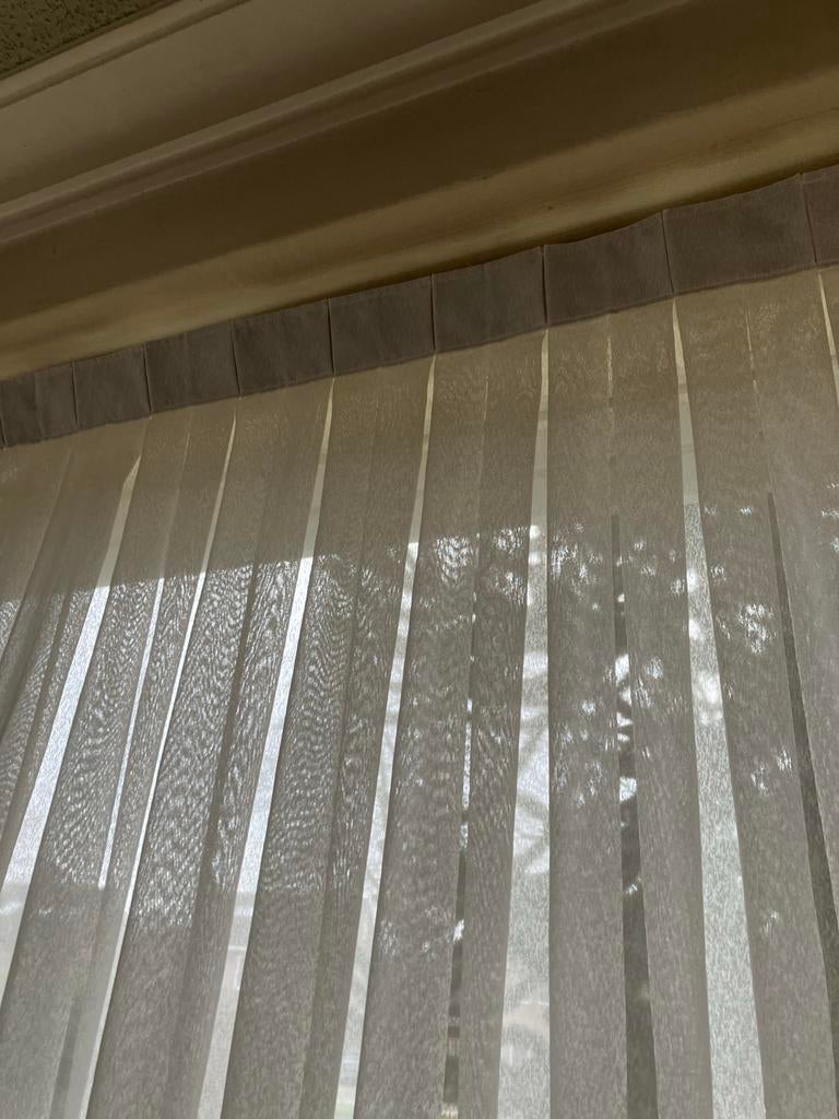 Mooie vitrage gordijnen, Ophalen, Zo goed als nieuw, Wit, 200 cm of meer