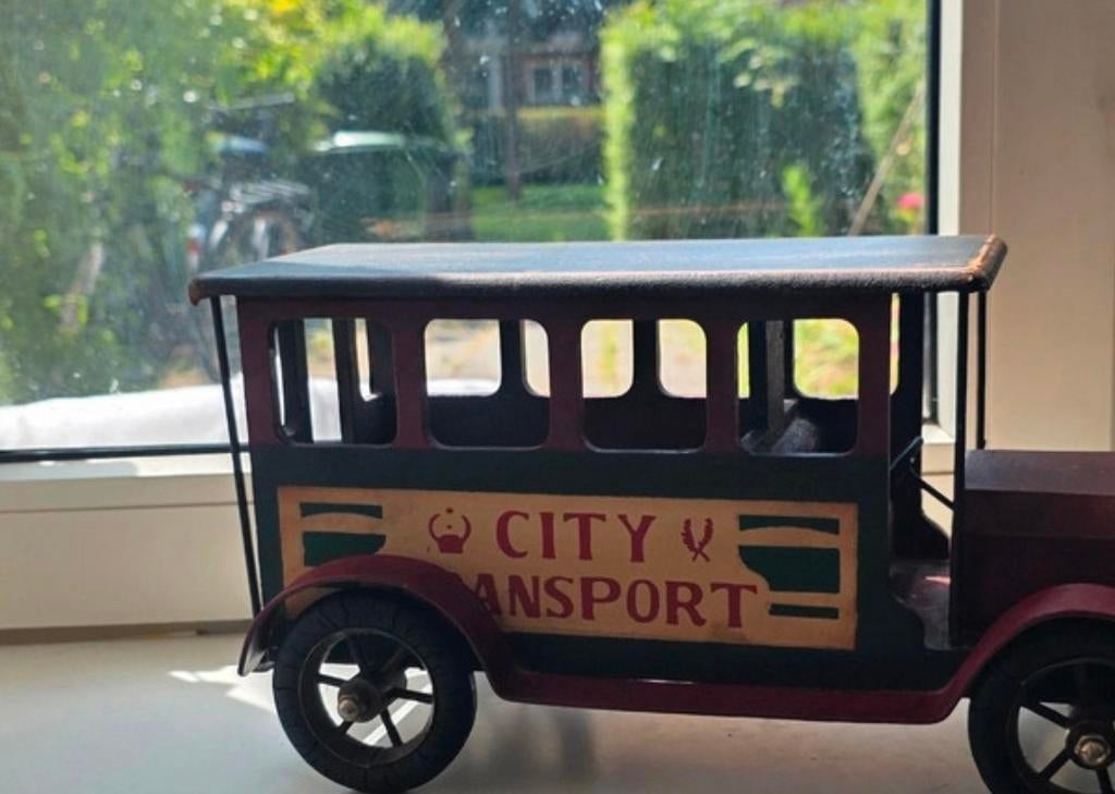Vintage decoratieve speelgoedbus - City Transport, Ophalen of Verzenden, Gebruikt