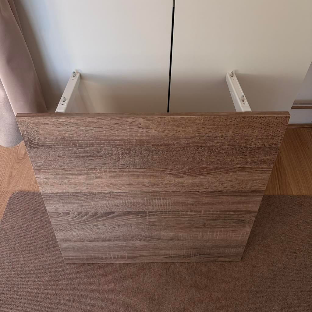 Klaptafel voor wandmontage houtlook 66x66cm, Ophalen, Eikenhout, 50 tot 100 cm, Vierkant