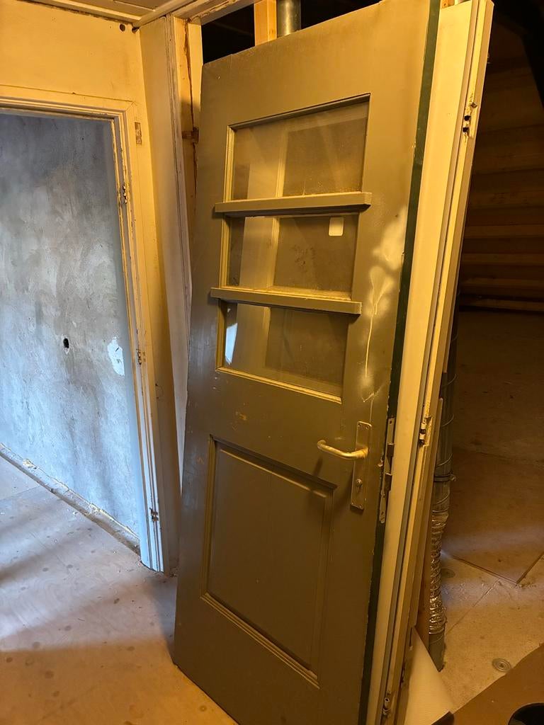 3 Oude Paneeldeuren/Opdekdeuren - Groen & Wit, Doe-het-zelf en Verbouw, Deuren en Horren, Ophalen, Gebruikt, Minder dan 80 cm