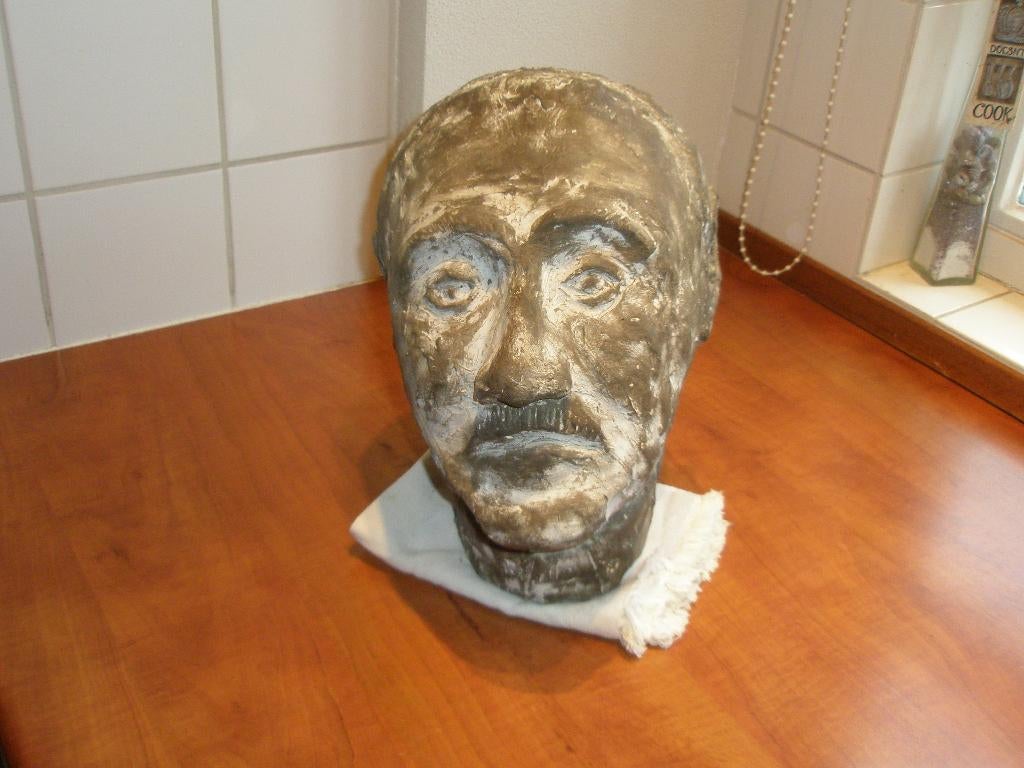 Beeld hoofd oudere man ( Bertram Bulchien ), Antiek en Kunst, Ophalen of Verzenden