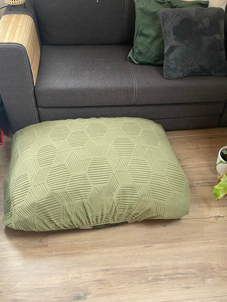 Zitzakken / Poef - Groen & Legerprint, Huis en Inrichting, Zitzakken, Ophalen, Gebruikt, Groen, Zitzak