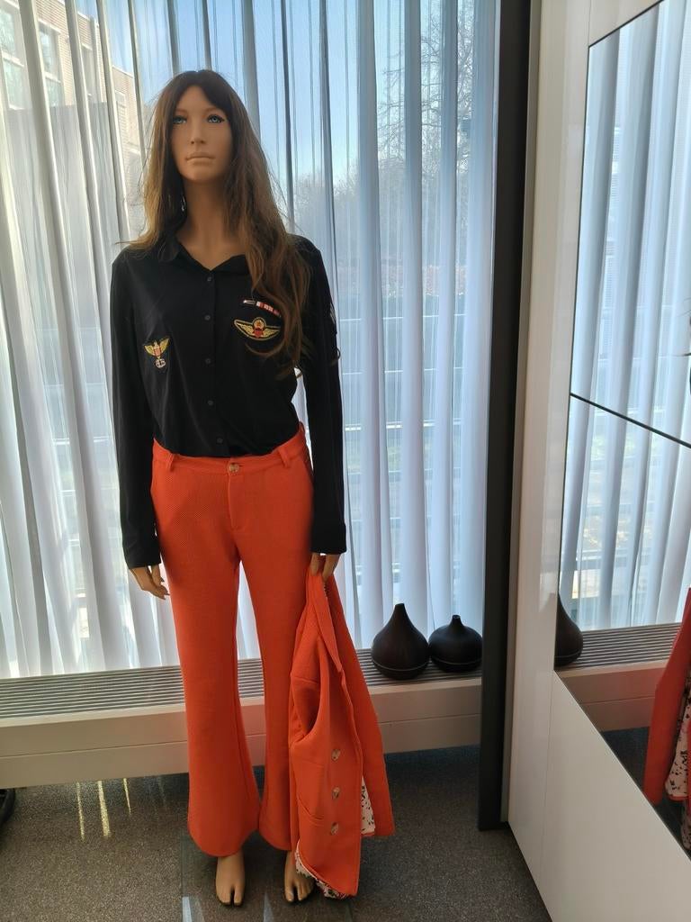 Pom Amsterdam broek Pantalon maat 38 pique stof, Maat 38/40 (M), Kostuum of Pak, Verzenden, Zo goed als nieuw