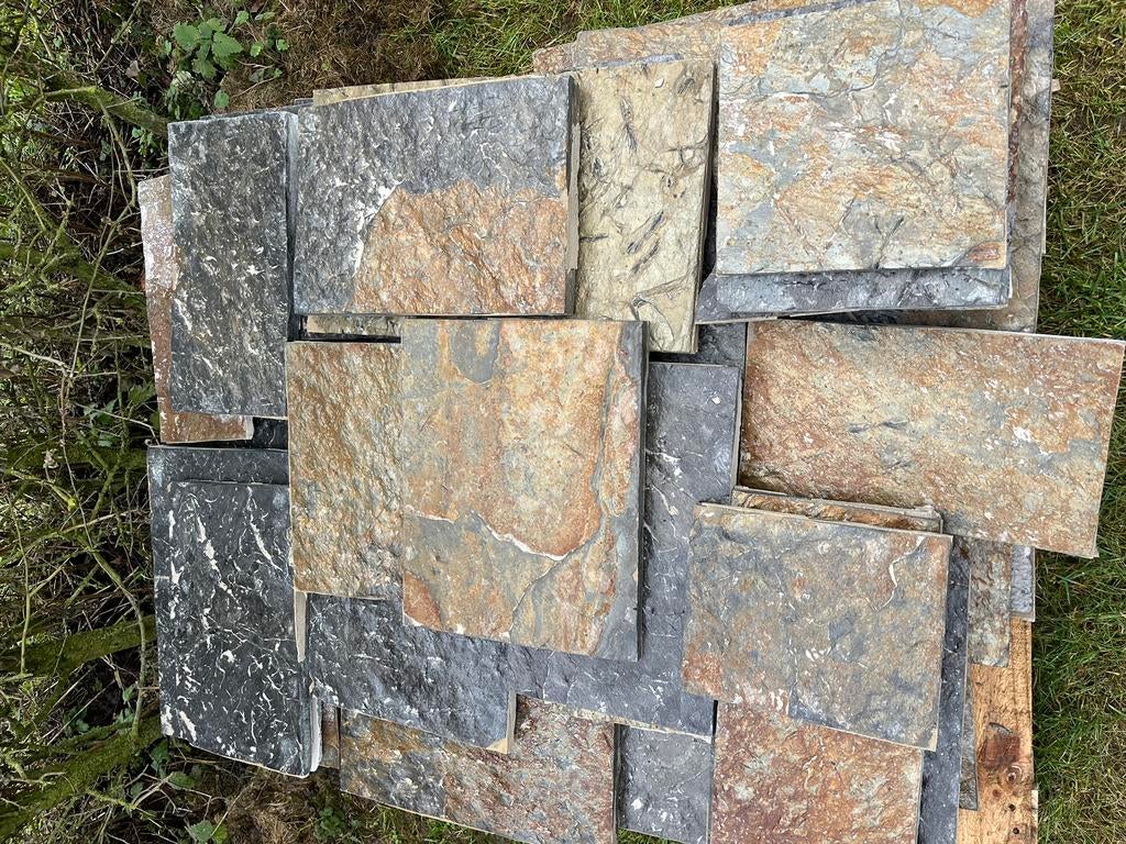 Groot lot Noorse Leistenen tegels, Doe-het-zelf en Verbouw, Tegels, Zo goed als nieuw, Vloertegels, Overige materialen, 60 cm of meer