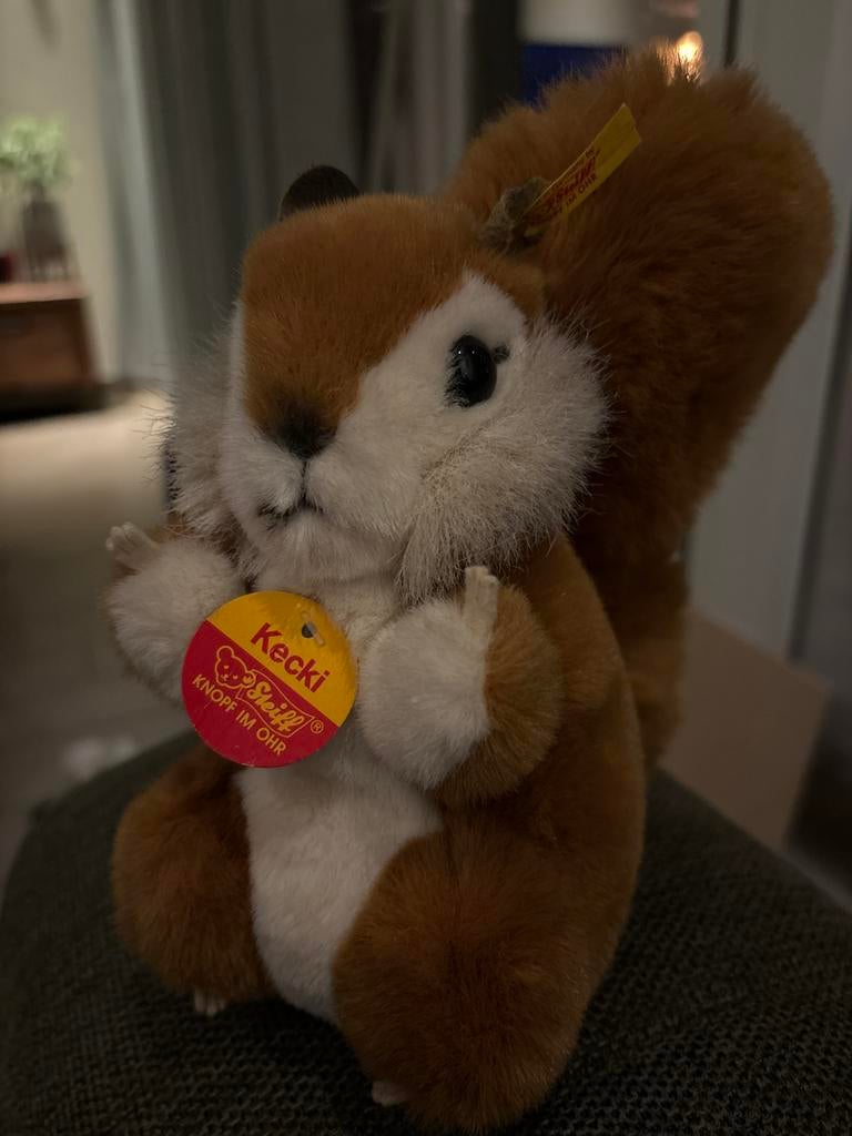 Steiff Kecki Eekhoorn Knopf im Ohr, Ophalen of Verzenden, Zo goed als nieuw, Stoffen beer, Steiff