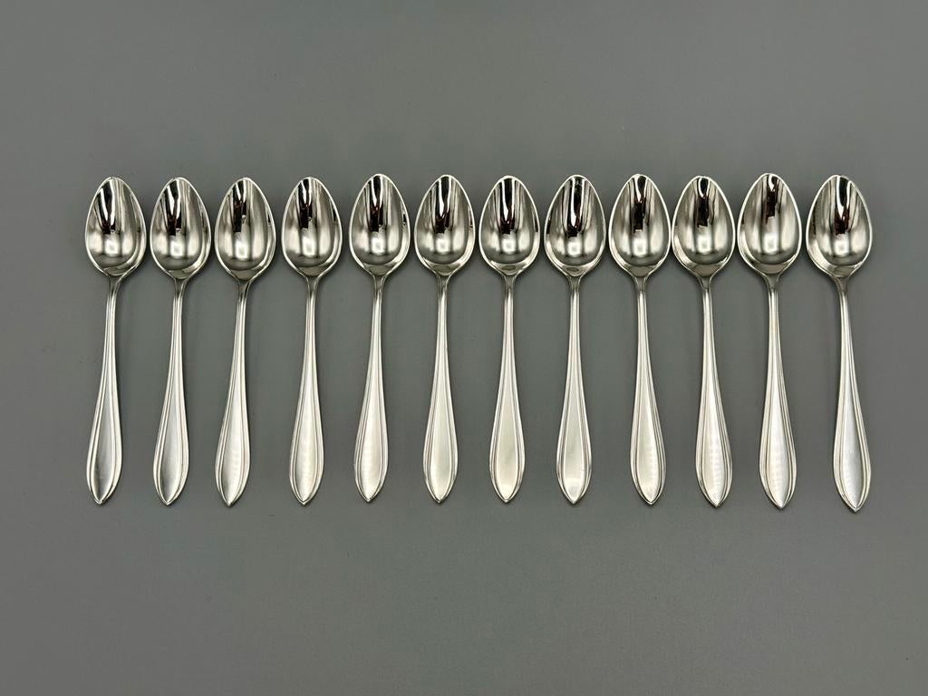 12 zilveren likeurlepeltjes, puntfilet, Ophalen of Verzenden