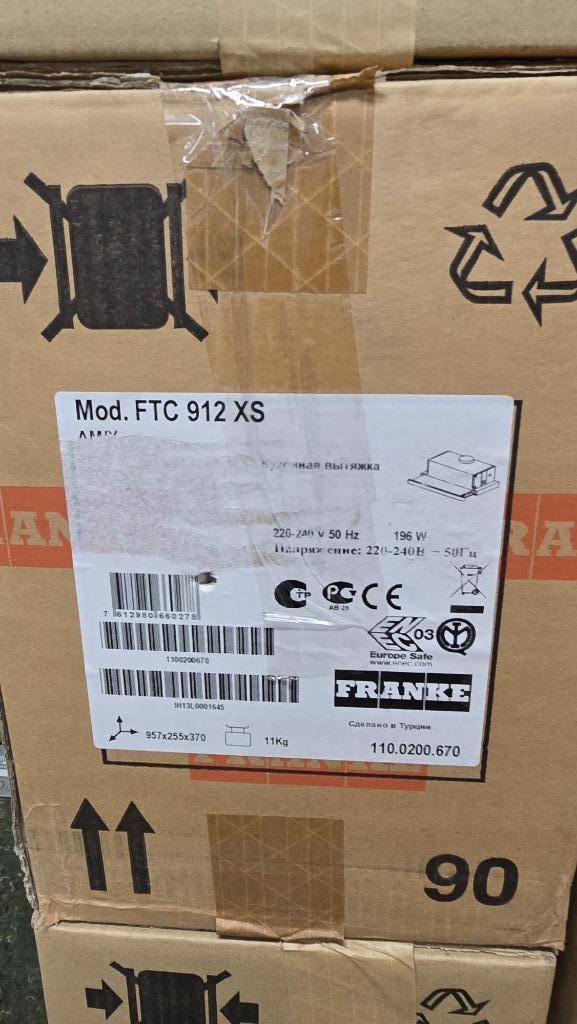 Franke vlakscherm afzuigkap FTC912XS //NIEUW//, Ophalen, Motor, Nieuw, Inbouw