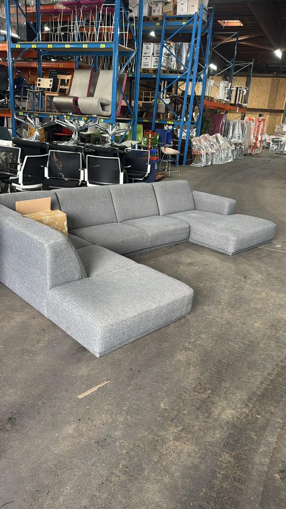 Montèl design hoekbank / loungebank – lichtgrijs, Huis en Inrichting, Banken | Bankstellen, Gebruikt, Hoekbank, Vierpersoons of meer