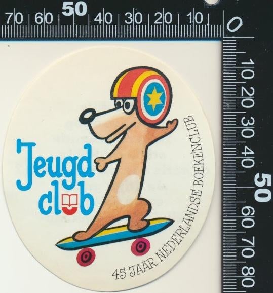 Sticker: Nederlandse Boekenclub - Jeugd Club - Gijs Wijs, Verzenden, Zo goed als nieuw, Bedrijf of Vereniging