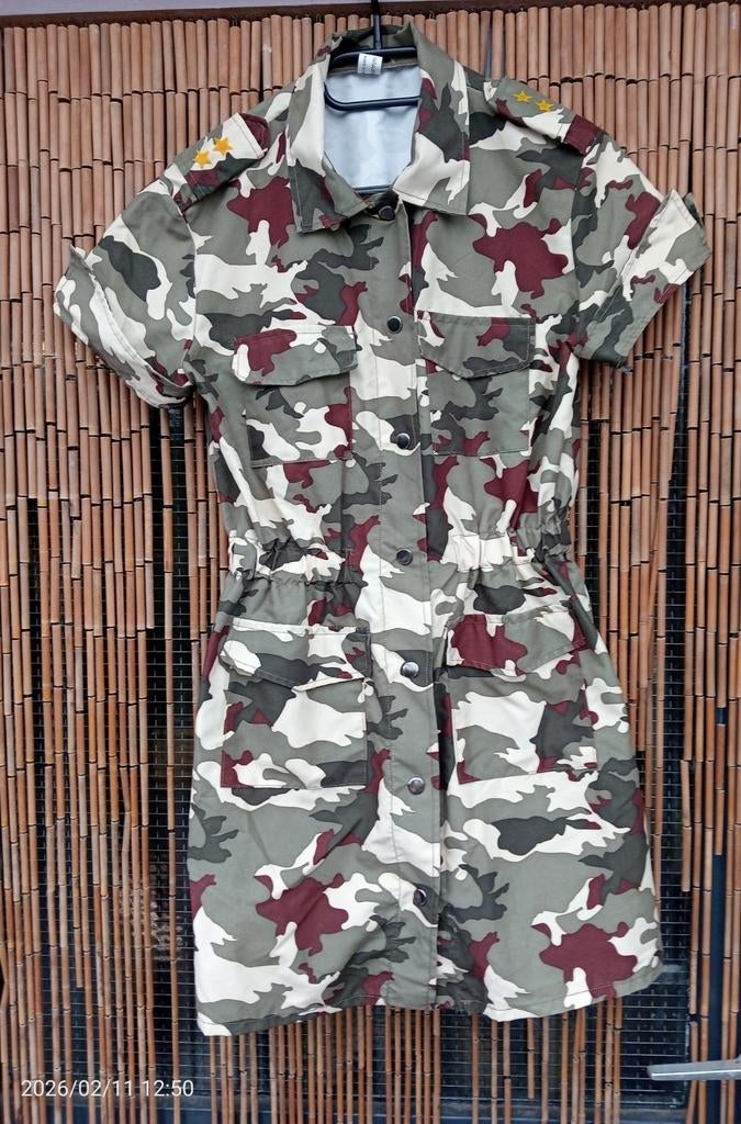 Leger jurkje, Kleding | Dames, Ophalen, Zo goed als nieuw, Maat 38/40 (M), Groen