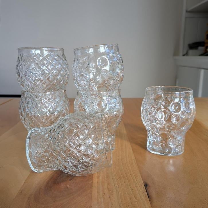 Set v 6 vintage retro Veba glazen drinkglazen limonadeglazen, Huis en Inrichting, Keuken | Servies, Ophalen of Verzenden, Glas