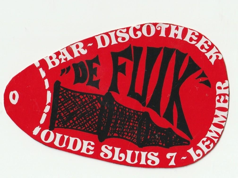 Sticker muziek discotheek de Fuik Lemmer - Oude Sluis, Verzamelen, Stickers, Zo goed als nieuw, Overige typen, Verzenden