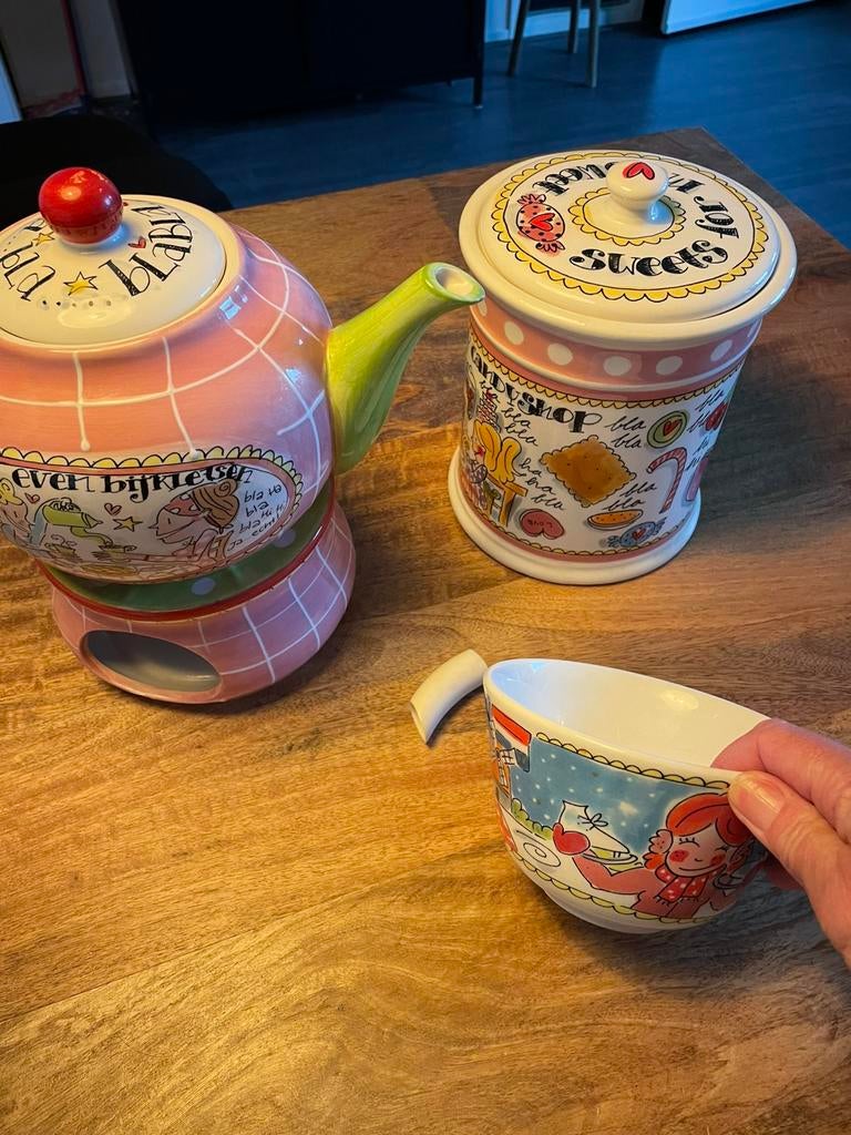 Blond amsterdam theepot warmhouder snoeppot en soepkom, Huis en Inrichting, Gebruikt, Blond Amsterdam, Overige typen, Ophalen of Verzenden