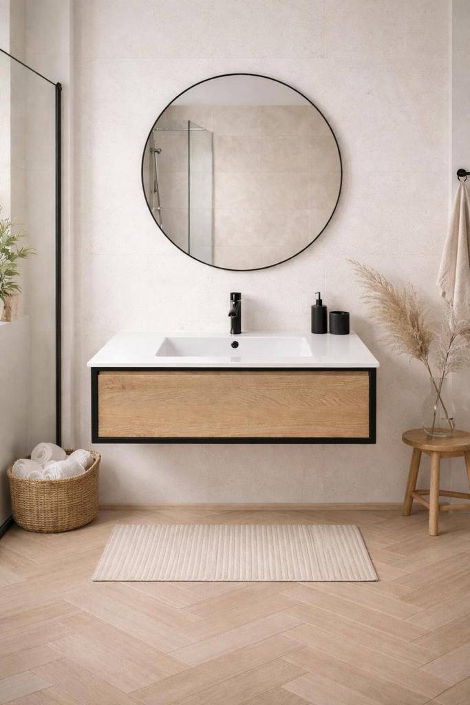 Badmeubel 80 - 100 - 120 massief eiken nu €499 WEG=WEG new, 100 tot 150 cm, Nieuw, Ophalen of Verzenden, Minder dan 100 cm