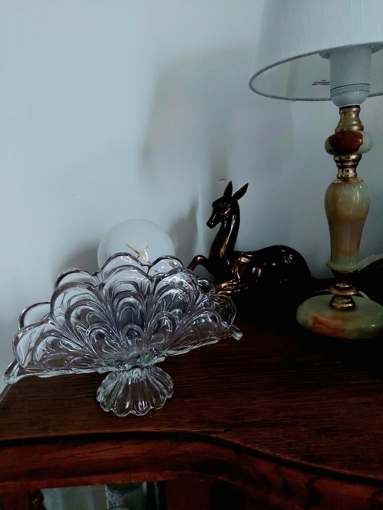 Vintage Glazen Servethouder - Czech Art Glass, Ophalen of Verzenden