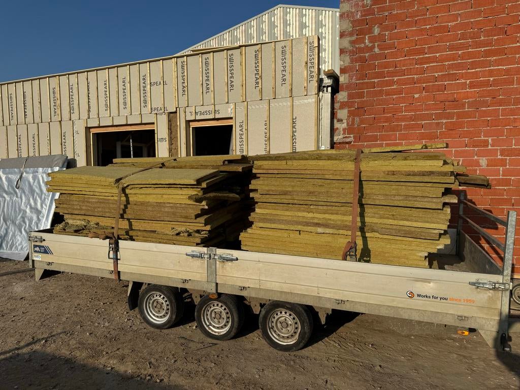 Rockwool steenwol isolatieplaten 50mm 120m2 5€/m2, Ophalen, 4 tot 8 cm, Gebruikt, Steenwol