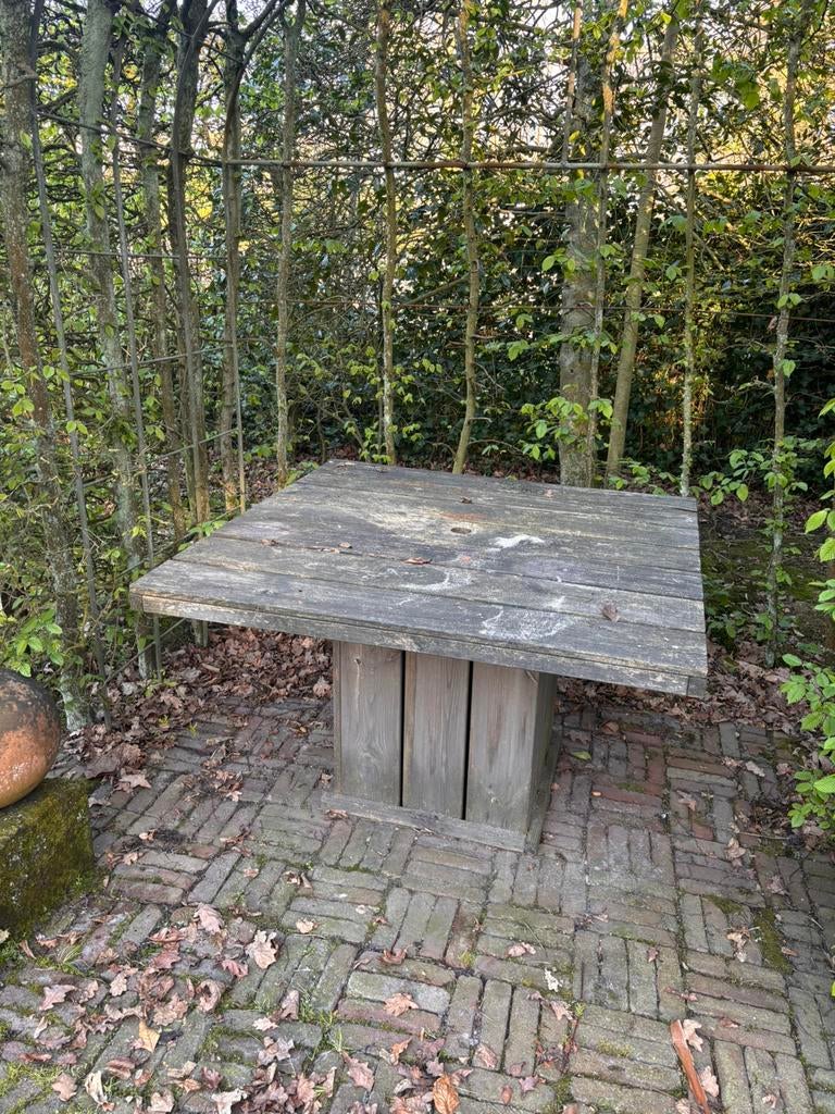 Houten tuintafel, Tuin en Terras, Tuintafels, Ophalen, Gebruikt, Vierkant, Hout