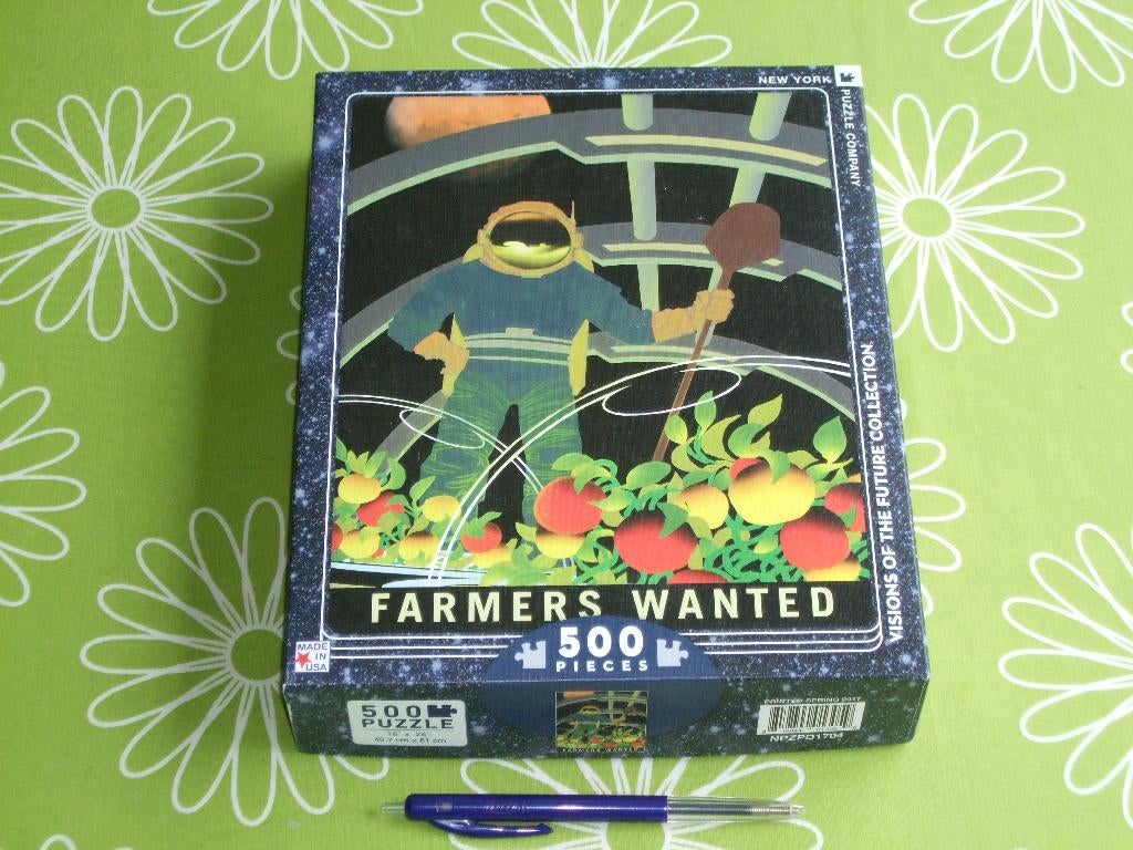 Nieuw in doos: Farmers wanted - New York Puzzle company, Ophalen of Verzenden, 500 t/m 1500 stukjes, Zo goed als nieuw, Legpuzzel