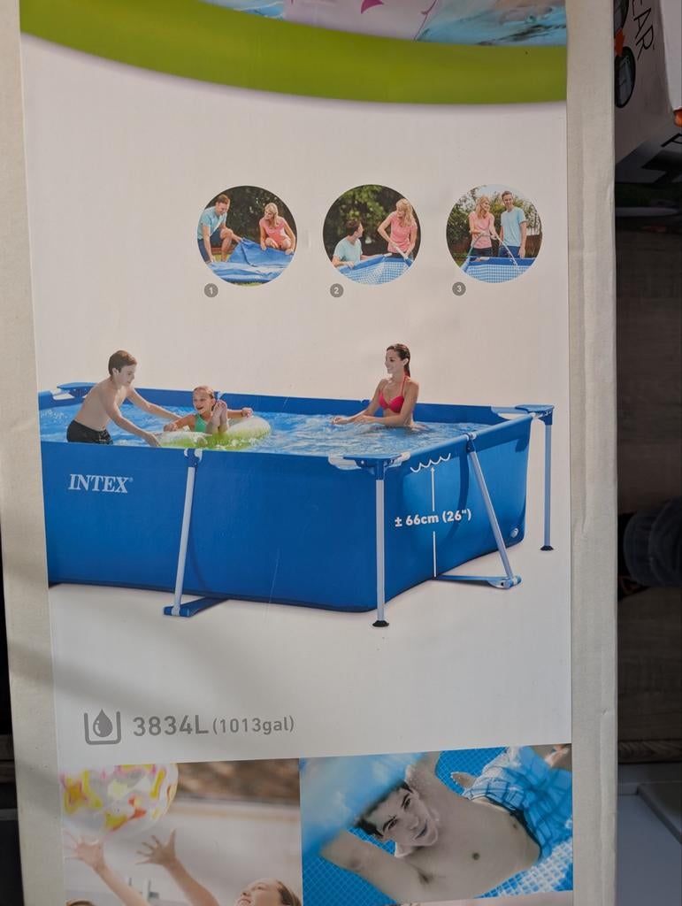 Intex zwembad - pomp - Chemicaliën - dekzijl - filter, Ophalen, Minder dan 80 cm, Zo goed als nieuw, Opzetzwembad