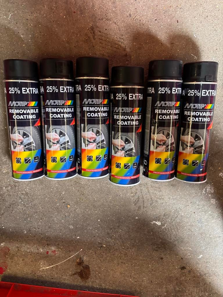 Plastidip 6 bussen mat zwart nieuw, Auto diversen, Ophalen of Verzenden