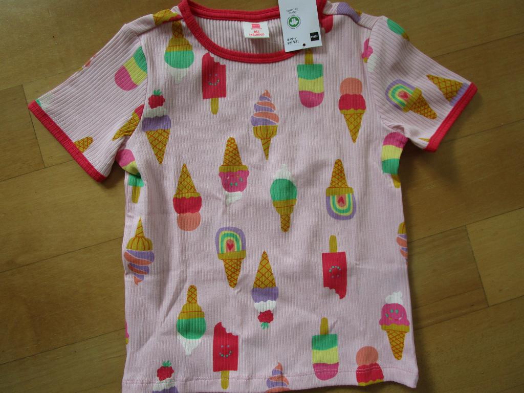 Hema - Nieuw shirt met ijsjes maat 122/128, Meisje, Nieuw, Ophalen of Verzenden, Shirt of Longsleeve