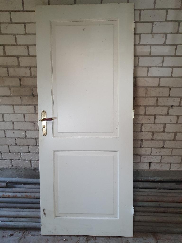 Paneeldeuren 9 stuks, hardhout, Ophalen, Gebruikt, 80 tot 100 cm, Binnendeur