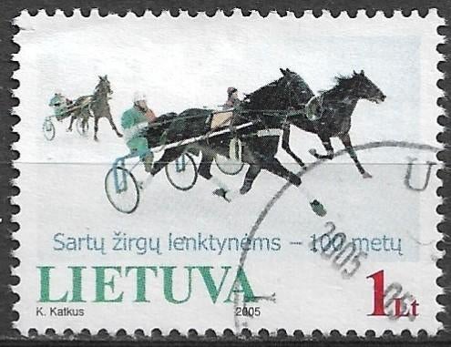Litouwen 2005 mi.868 PAARDEN - DRAFSPORT, Verzenden, Overige landen, Gestempeld