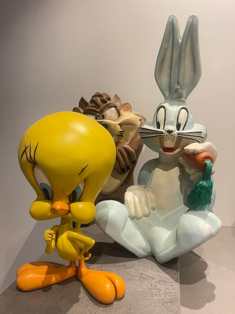 Looney tunes beelden tweety,taz,bugs bunny warner bros, Verzamelen, Beelden en Beeldjes, Zo goed als nieuw, Dier, Ophalen