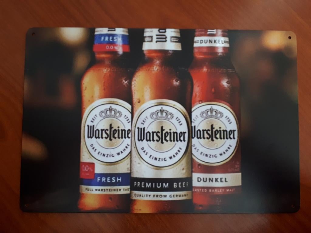 Warsteiner 20x30 cm Reclamebord, Ophalen of Verzenden, Nieuw, Reclamebord, Plaat of Schild, Overige merken