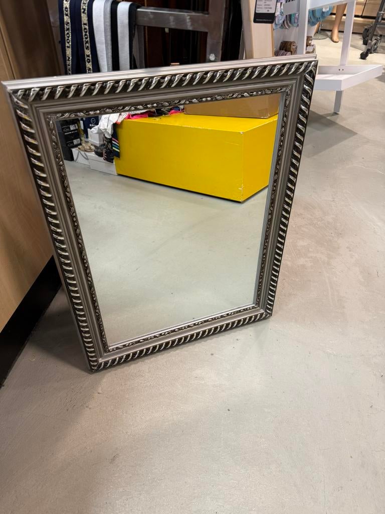 Barok Spiegel Zilver Sierlijst Wandspiegel Vintage, Huis en Inrichting, Woonaccessoires | Spiegels, Ophalen, Gebruikt, Onbekend