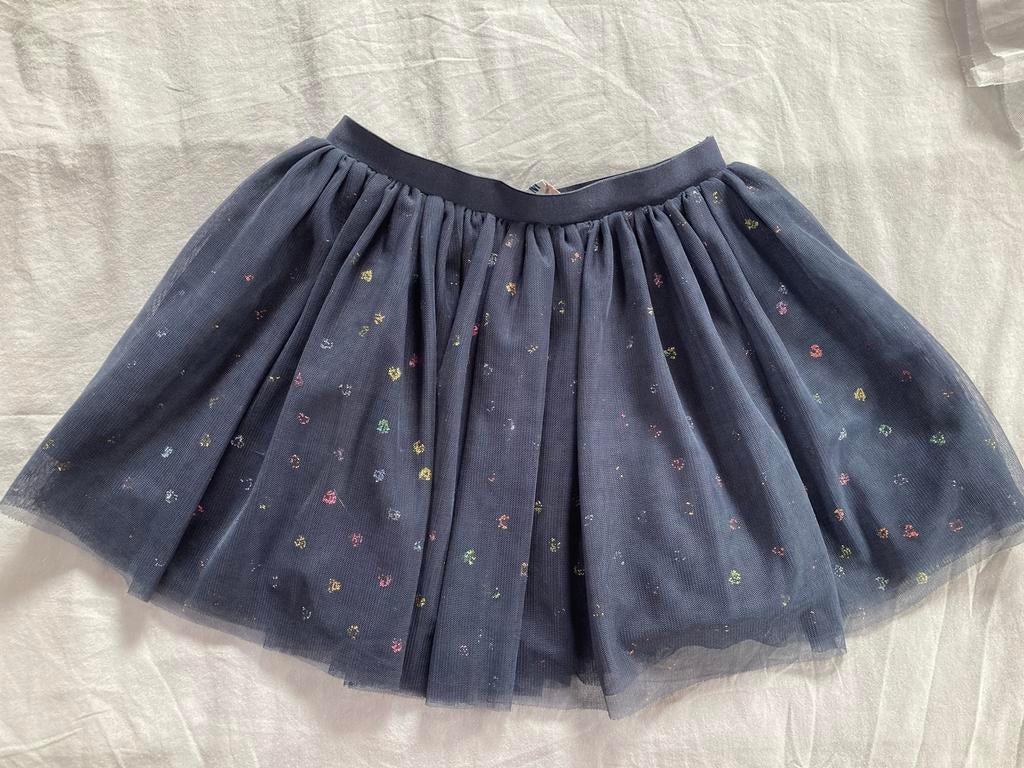 H&M donkerblauw tule rokje met glitters, maat 98, Ophalen of Verzenden, Gebruikt, Meisje, Jurk of Rok
