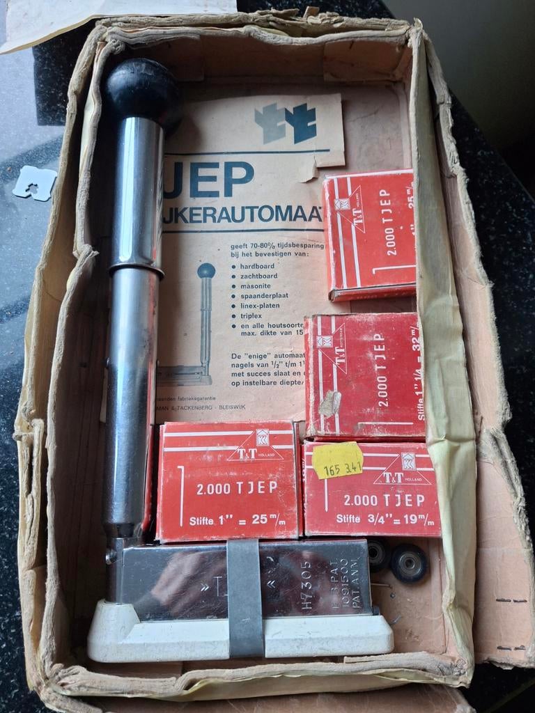 Vintage Tjep spijkerautomaat., Ophalen of Verzenden