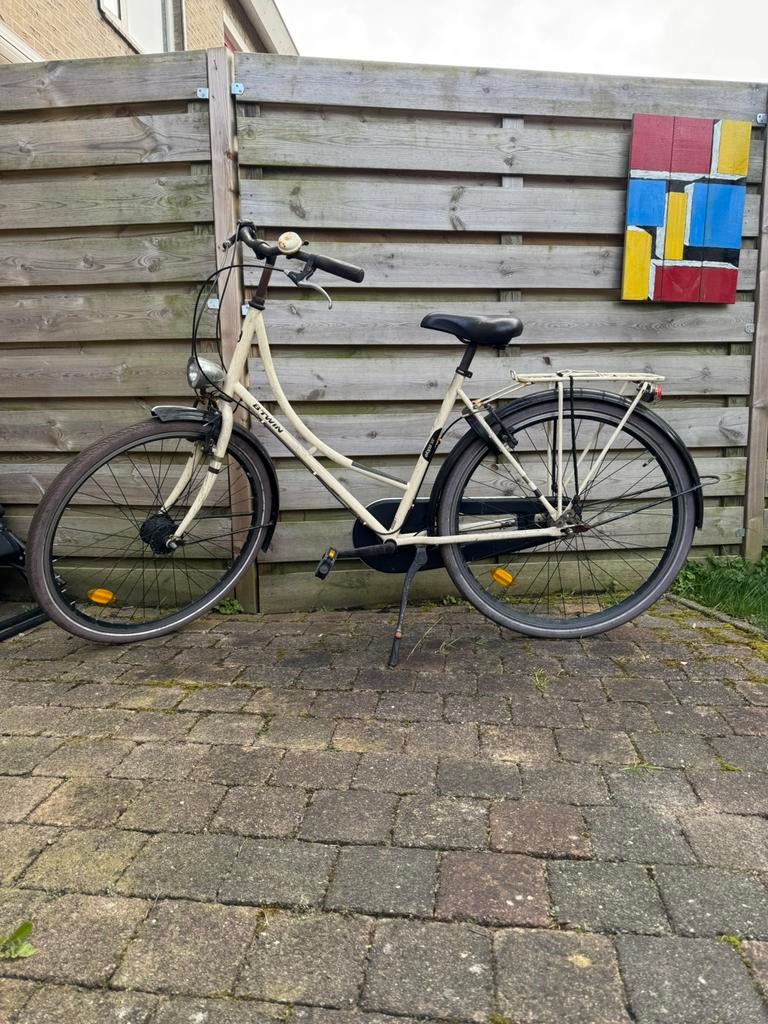 Damesfiets B’twin City Bike Elops beige crème kleur, Fietsen en Brommers, Gebruikt, Versnellingen, 50 tot 53 cm, Ophalen