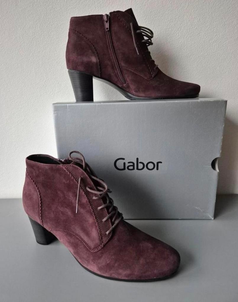 Gabor veterlaarsje bordeaux rood  maat 7/41 G met rits, Lage of Enkellaarzen, Gabor, Ophalen of Verzenden, Zo goed als nieuw