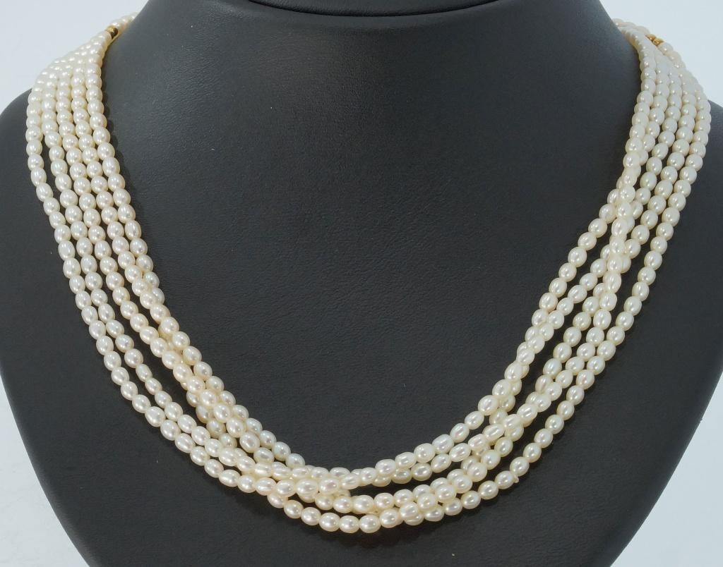 Schoeffel parel ketting 18k slot goud bollen dames vintage, Voordeelsieraden, Verzenden, Zo goed als nieuw, Met edelsteen