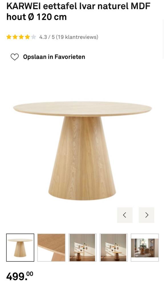 Eettafel Ivar Rond 120cm ZGAN, Ophalen of Verzenden