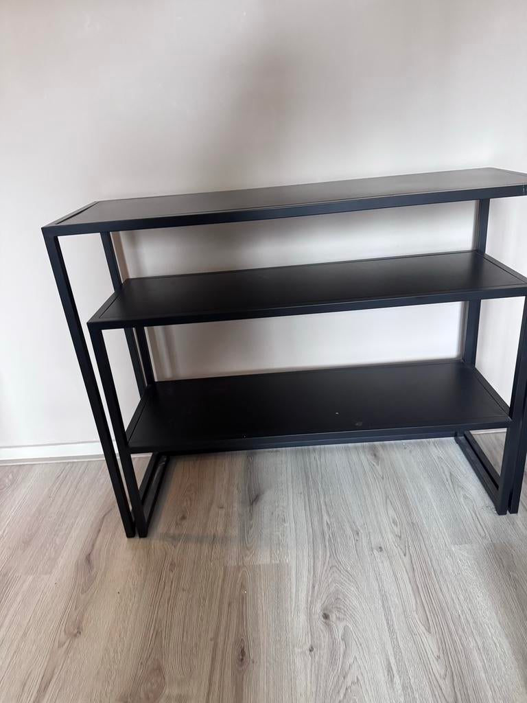 Zwart metalen kastje, 2-delig, industrieel design, Huis en Inrichting, Kasten | Overige, Ophalen, Zo goed als nieuw