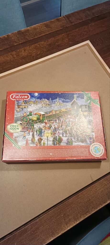 Falcon de luxe kerst puzzle 2 x 1000, Ophalen of Verzenden, 500 t/m 1500 stukjes, Zo goed als nieuw