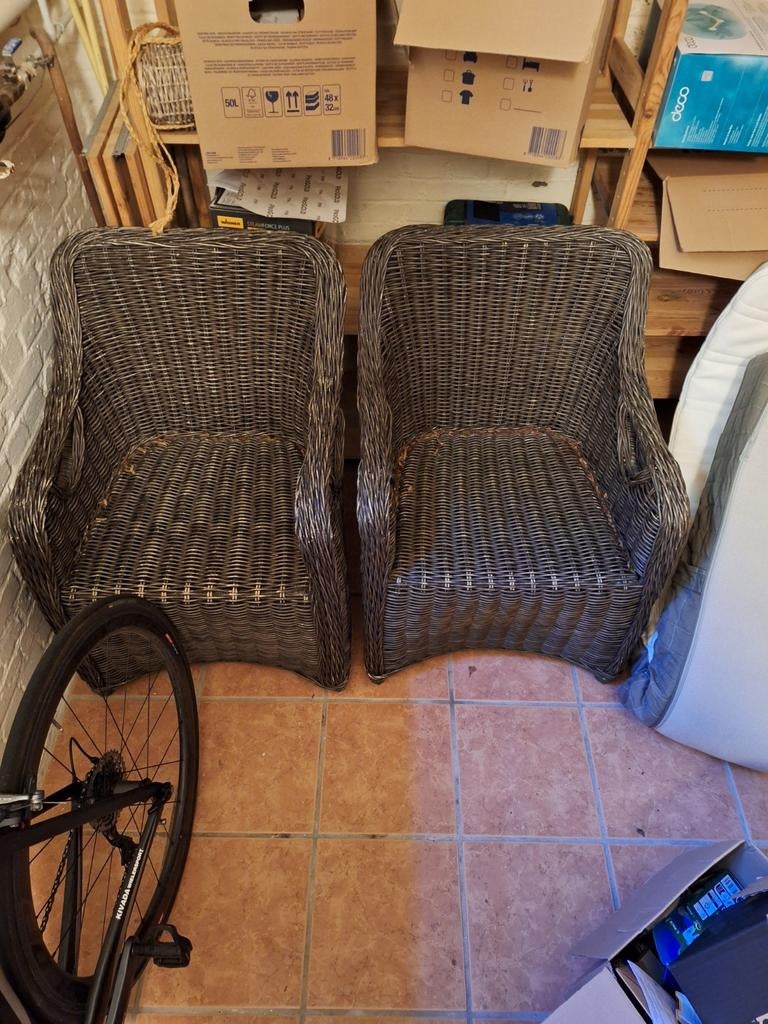 Twee tuin stoelen, Ophalen of Verzenden, Gebruikt, Bruin, Twee