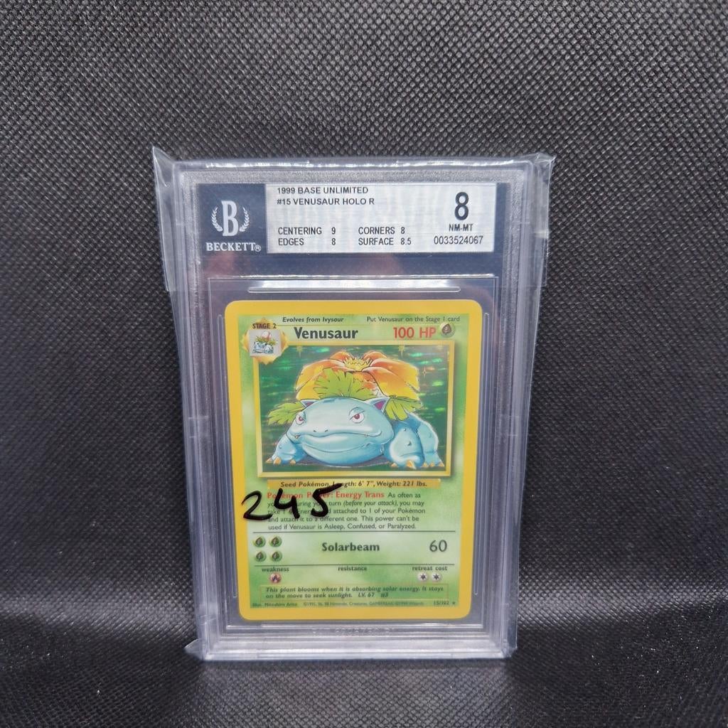 Venusaur Holo Base Unlimited BGS 8, Ophalen of Verzenden