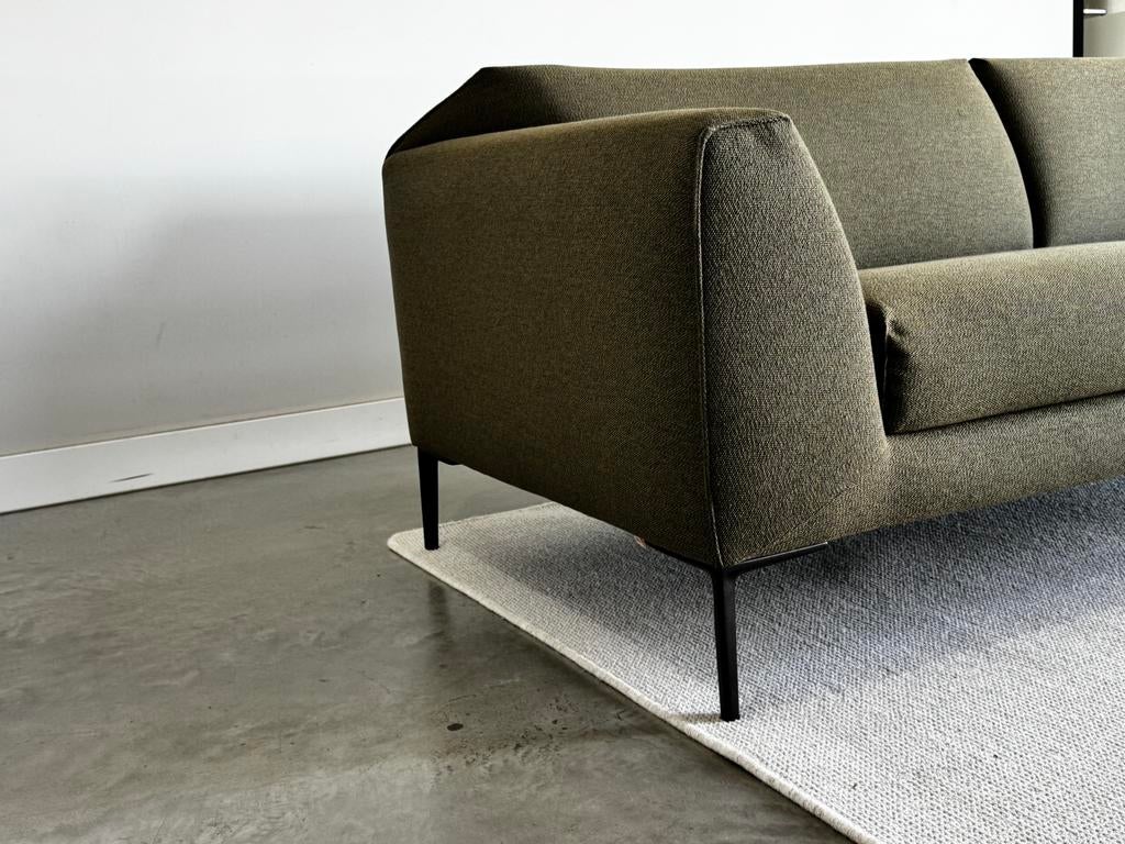 Leolux Pode Fold 3 pers - Groen - Als Nieuw 220 cm breed, Leolux Pode Fold, Driepersoons, Ophalen of Verzenden, Zo goed als nieuw