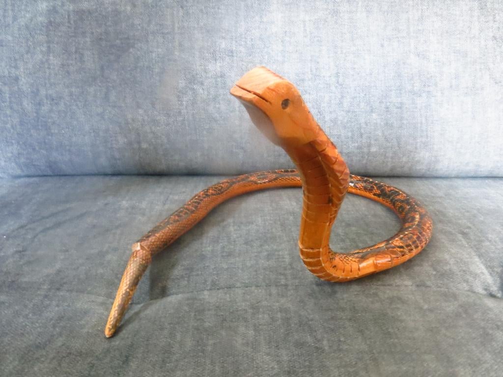 Slang (Cobra) van hout, Overige onderwerpen, Houtsnijwerk, Ophalen of Verzenden, Handgemaakt