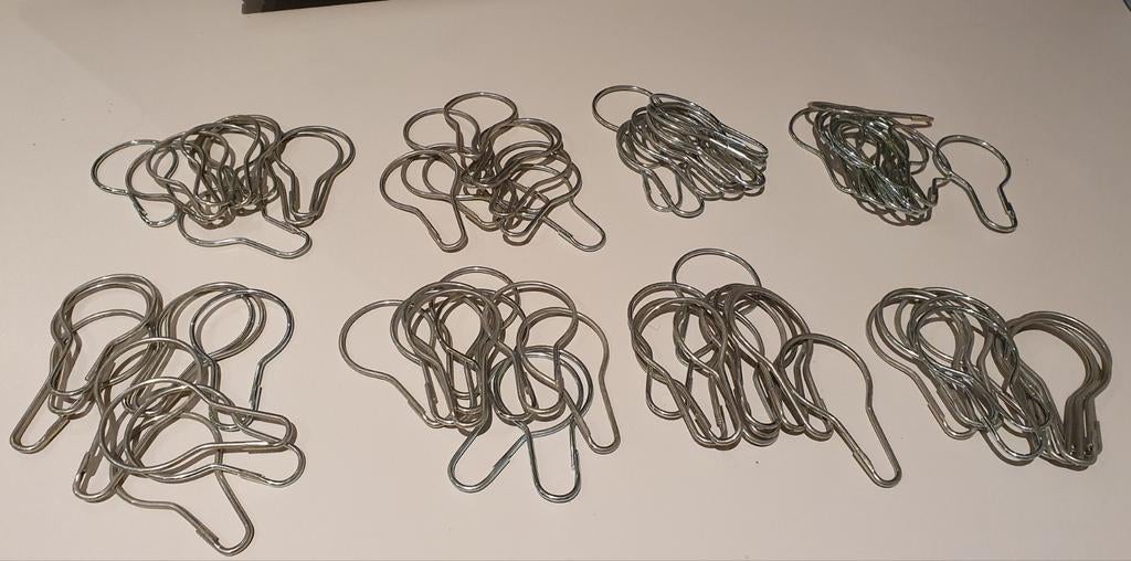 80 Gordijnringen en 20 gordijnhaken/klemmen, Ophalen of Verzenden, Zo goed als nieuw, Overige kleuren