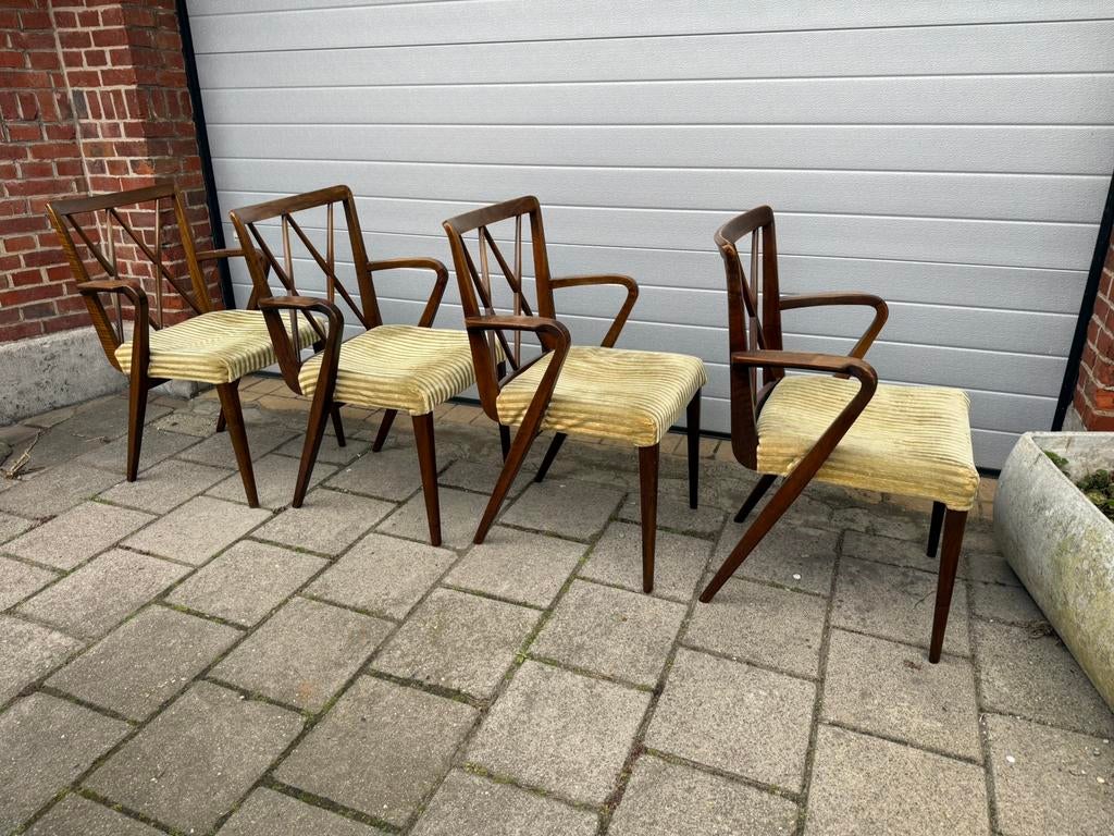 4 eetkamerstoelen A.A. Patijn Poly Z 'Brent' need TLC, Huis en Inrichting, Stoelen, Zo goed als nieuw, Vijf, Zes of meer stoelen